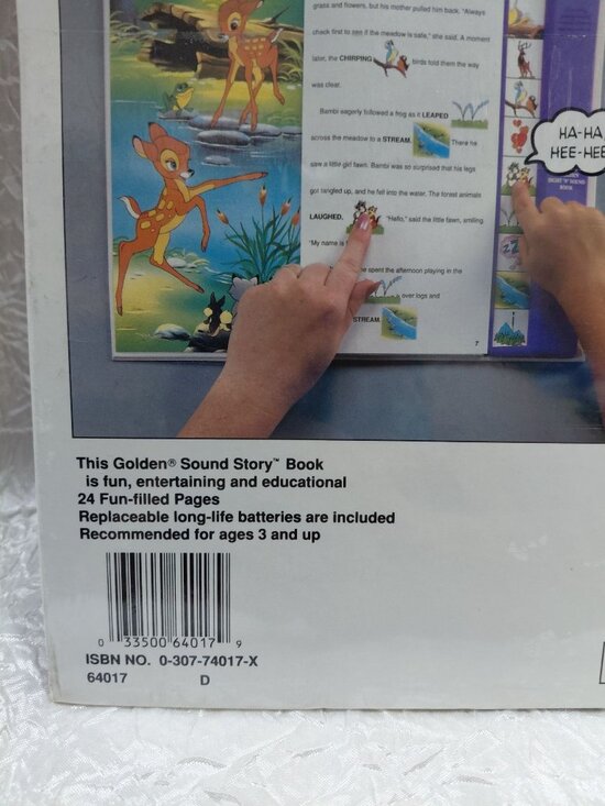 Disney Golden Sound Story Bambi Touch N Listen Electronic Storybook New Sealed - Picture 7 of 8